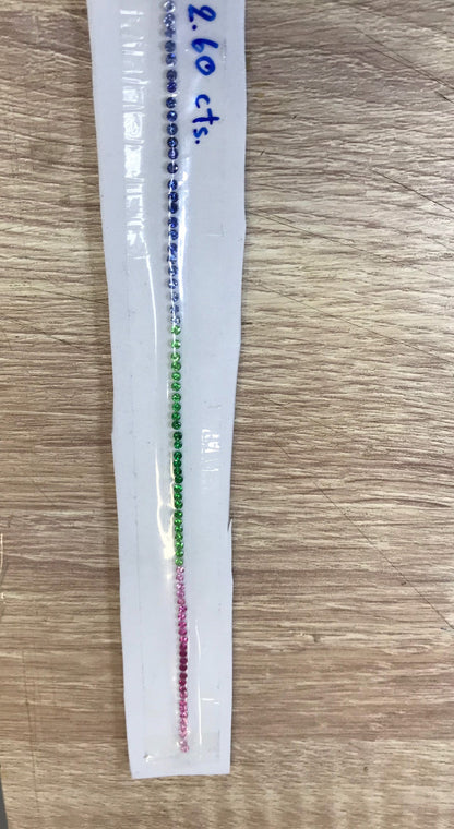 2mm rainbow sapphire ruby tsavorite bracelet, photo 4