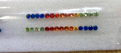 2.7mm multi-color sapphire round ring set, photo 1