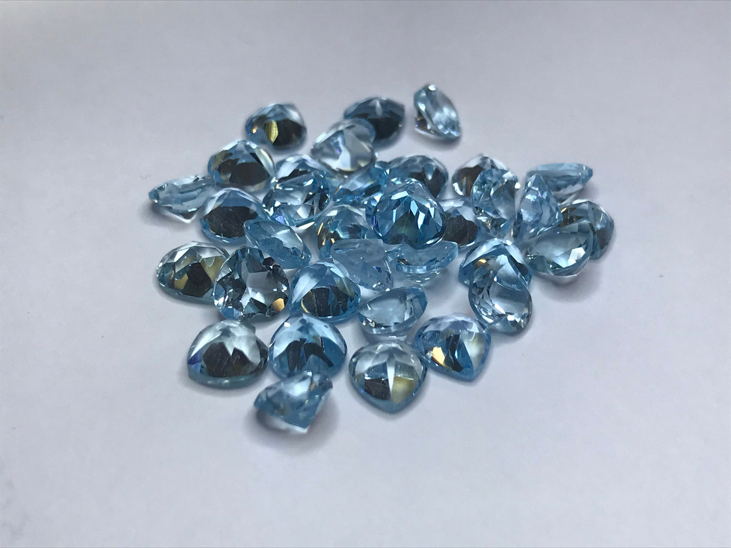 6mm Heartshape Sky topaz Excellent Cuting 4 stones pack