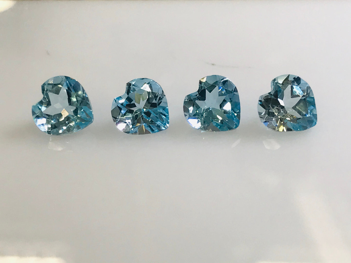 8mm Sky topaz Heartshape Excellent cut 4pcs sevral pack