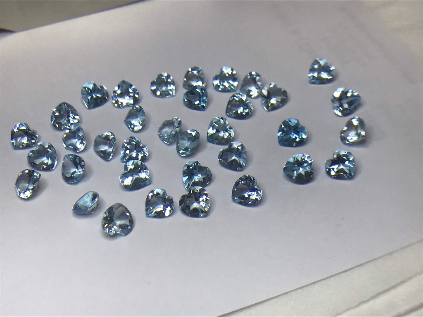 6mm Heartshape Sky topaz Excellent Cuting 4 stones pack