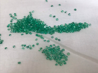 1.7-1.8mm emerald round loose lot, photo 1