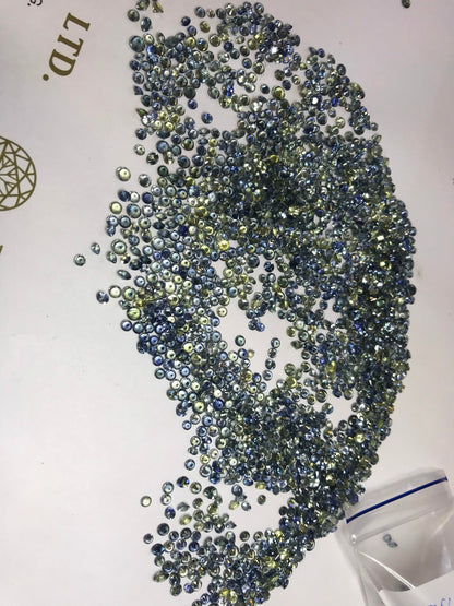 2.5mm blue-green parti sapphire loose lot, photo 4