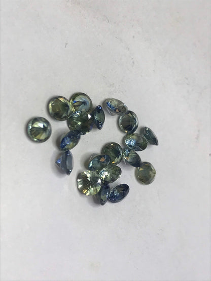 3.5mm teal blue sapphire round loose lot, photo 5