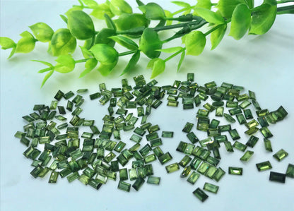 5x3mm green sapphire baguette cut lot, photo 1