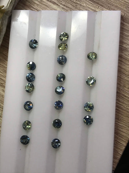 3.5mm teal blue sapphire round loose lot, photo 4