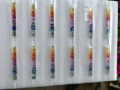 4x2mm rainbow sapphire baguette eternity, photo 2