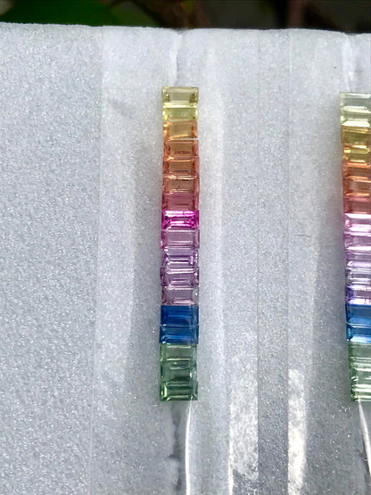 4x2mm rainbow sapphire baguette eternity, photo 4