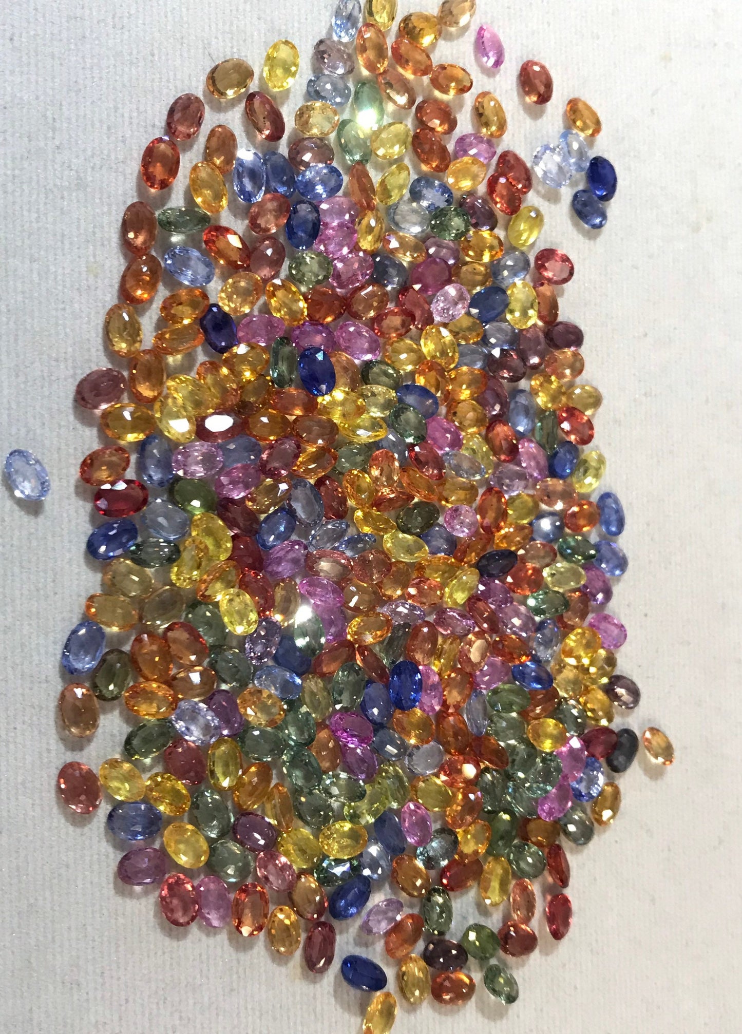 6x4mm Oval Good Quality Multi sapphires Rainbow colors 10 stones lot