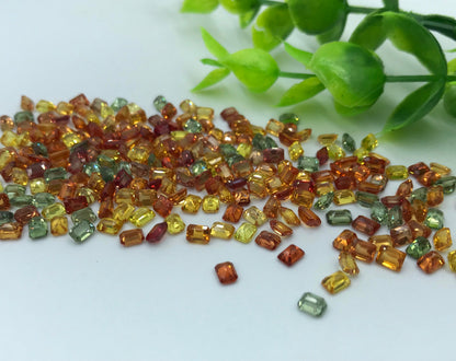 4x3mm multi sapphire emerald cut lot, photo 4