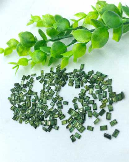 5x3mm green sapphire baguette cut lot, photo 3