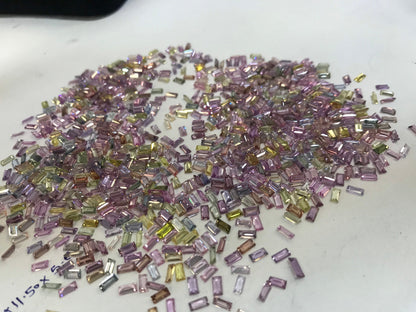 4x2mm unheated rainbow sapphire baguette, photo 2