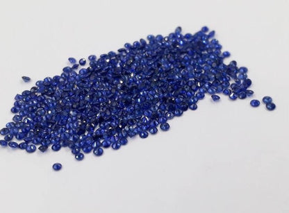 1.3mm blue sapphire round diamond cut lot, photo 1