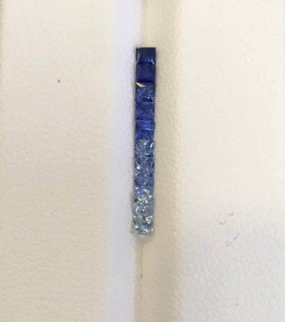 2.2mm blue sapphire princess cut ring set, photo 1