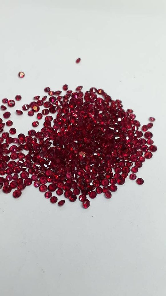 Rubies • 1.6mm • Rounds • Top Quality pigeon Blade • Pure Red • 50 Stones lot