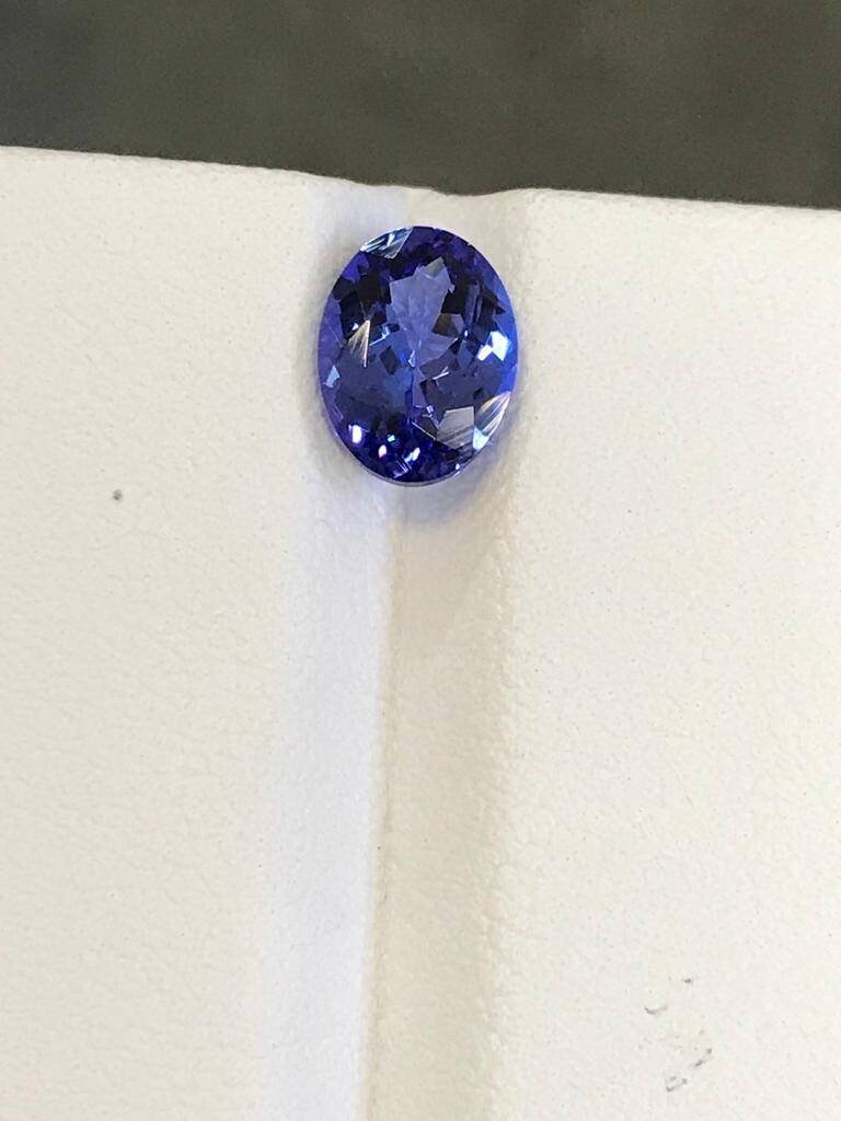 8.70x6.70mm 1.69 Carats Natural Flawless Blue Oval Cut Tanzanite Merelanimine December Birthstone For Ring LT#2