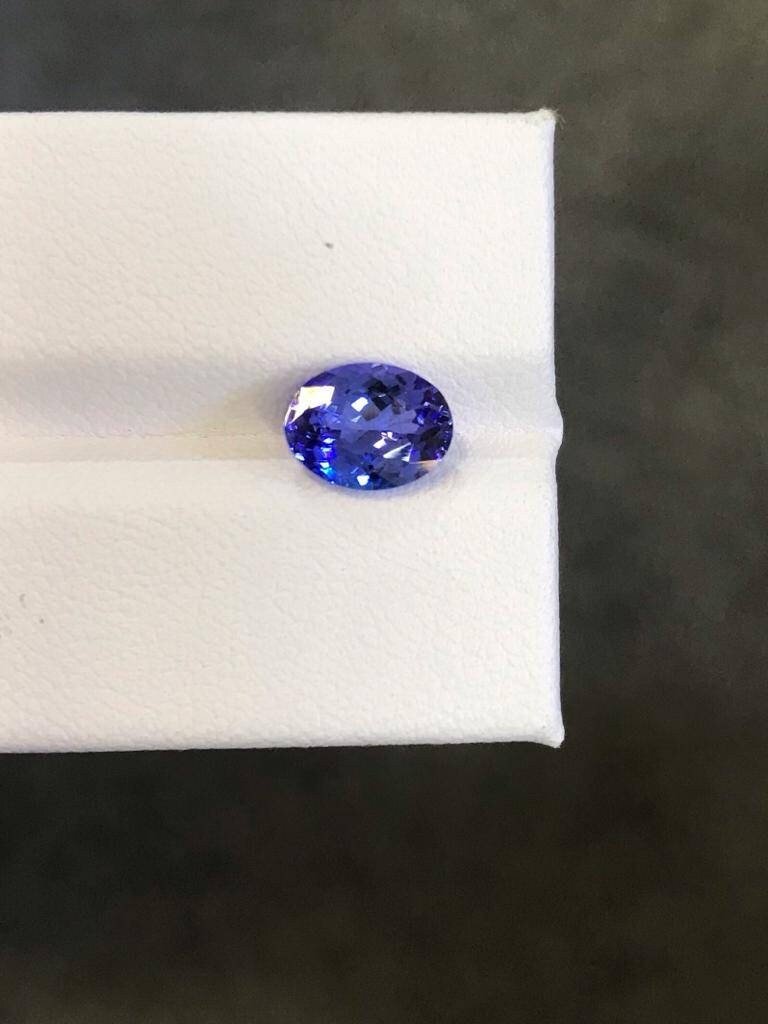 8.70x6.70mm 1.69 Carats Natural Flawless Blue Oval Cut Tanzanite Merelanimine December Birthstone For Ring LT#2