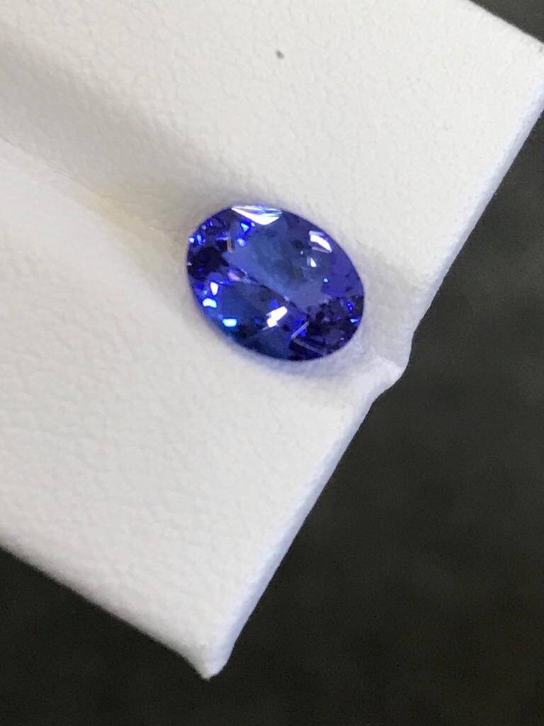 8.70x6.70mm 1.69 Carats Natural Flawless Blue Oval Cut Tanzanite Merelanimine December Birthstone For Ring LT#2