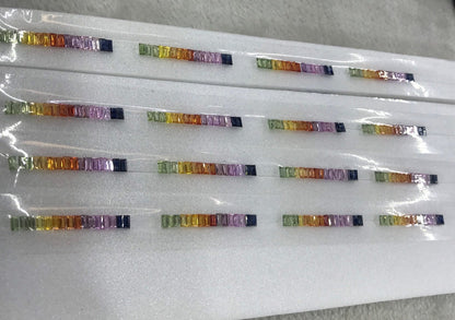 4x2mm rainbow sapphire baguette loose set, photo 4