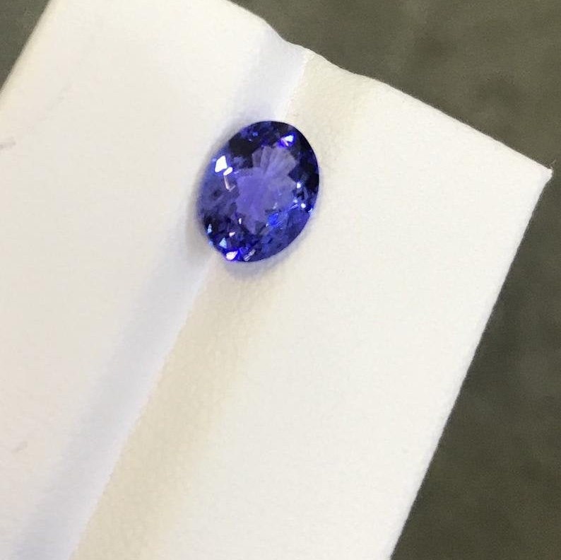 1.86Carats 9x6.70mm Natural Flawless Oval Cut Good Color Tanzanite December Birthstone Merelani mine Lt #7