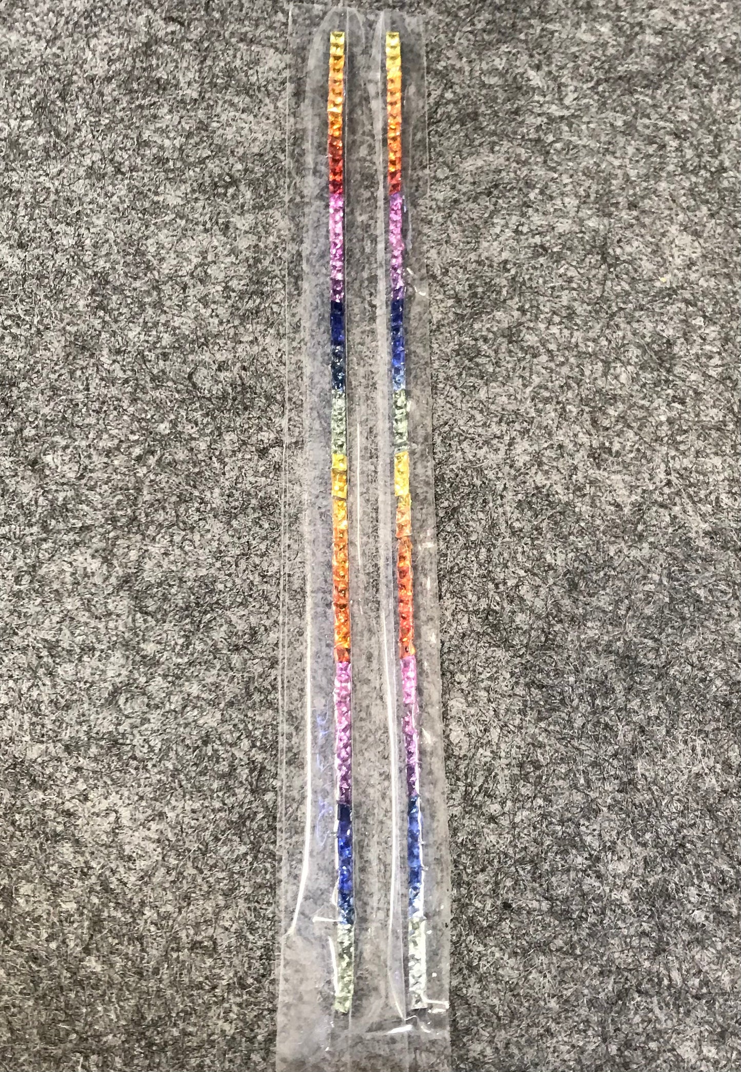 2.5mm Rainbow Rubies Sapphire with Purple  Princess Cut Loose Stones Tennis Bracelet Lines 7'inch