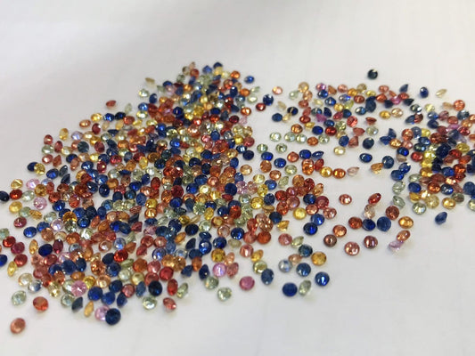 2.3mm Rounds Fancy Sapphire Multi Colors Brilliant cut 40 stones Packs