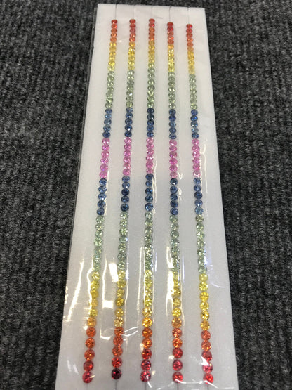 3.5mm rainbow sapphire round bracelet, 52pc, photo 5