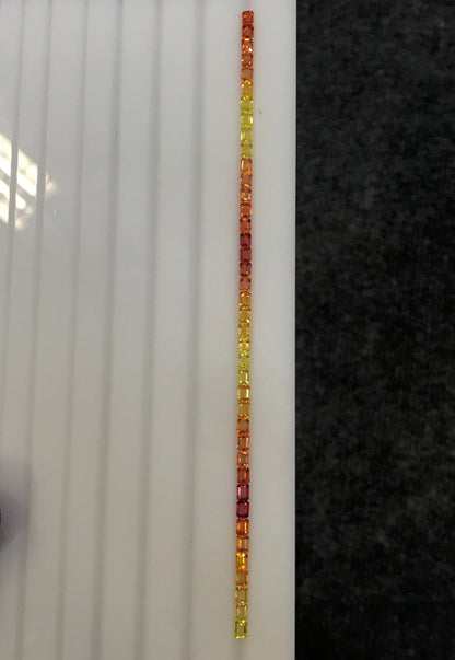 4x3mm orange-yellow sapphire gradient bracelet, photo 3