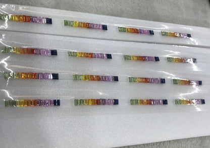 4x2mm rainbow sapphire baguette loose set, photo 2