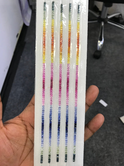 2.5mm rainbow ruby-sapphire bracelet line, photo 1