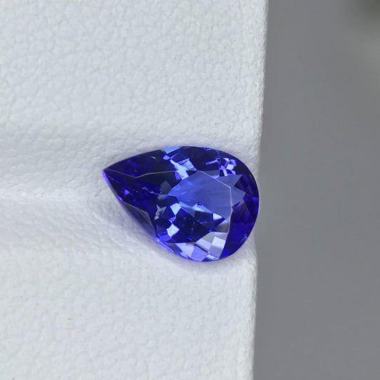 1.55 Carats Natural Flawless Good Blue Color Pear Cut Tanzanite Merelanimine December Birthstone Lt #27