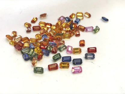 5x3mm rainbow sapphire emerald cut lot, photo 1