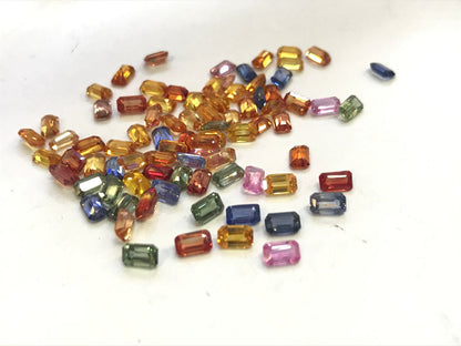 5x3mm rainbow sapphire emerald cut lot, photo 2