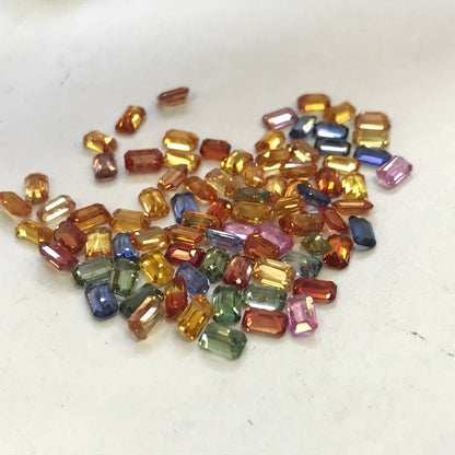 5x3mm rainbow sapphire emerald cut lot, photo 3