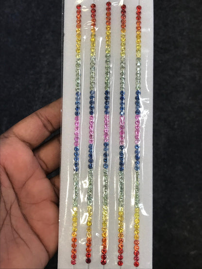 3.5mm rainbow sapphire round bracelet, 52pc, photo 1
