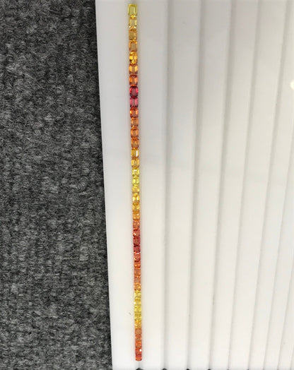 4x3mm orange-yellow sapphire gradient bracelet, photo 5