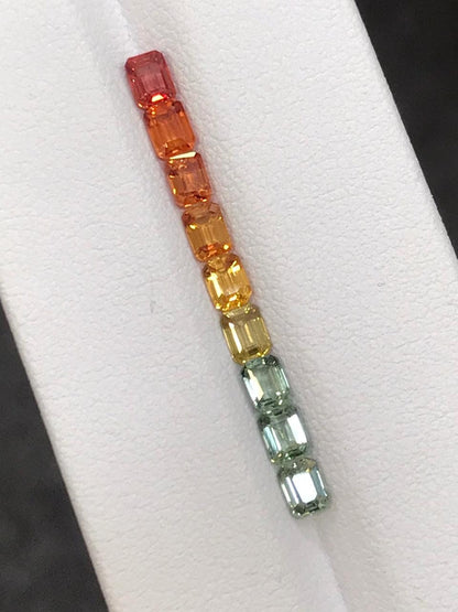 4x3mm orange-green sapphire gradient ring, photo 3