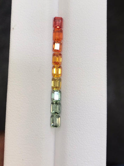 4x3mm orange-green sapphire gradient ring, photo 4