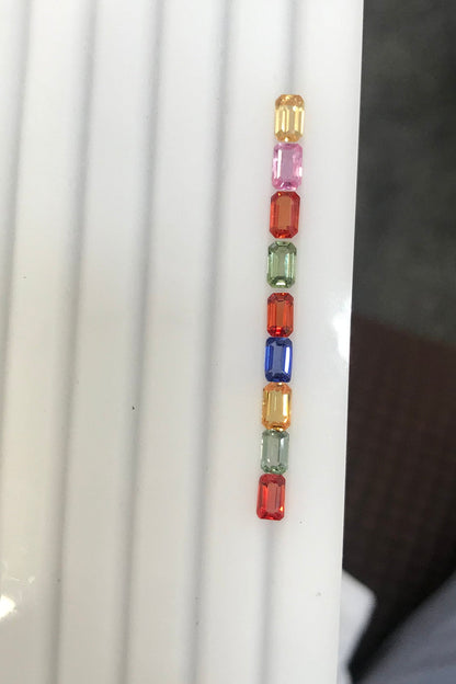 5x3mm fancy sapphire emerald cut ring, photo 1