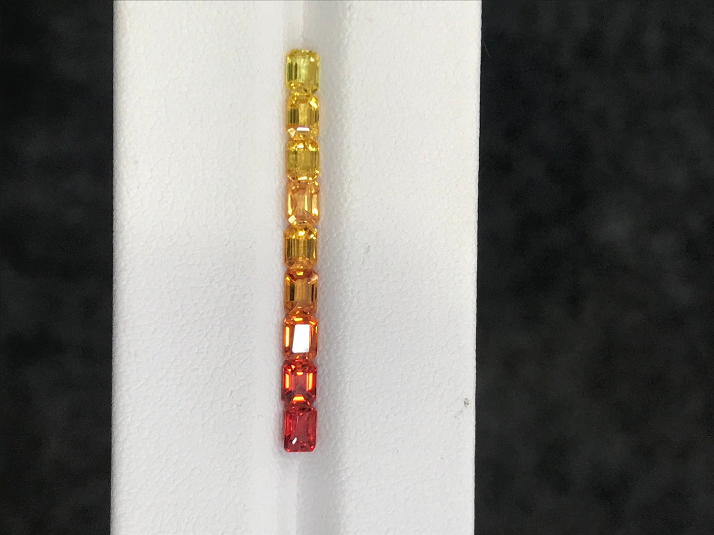 4x3mm Emerald cut Dark to Light Orange And Yellow Fancy sapphires Good Quality loose stones 1 ring Set Lot2