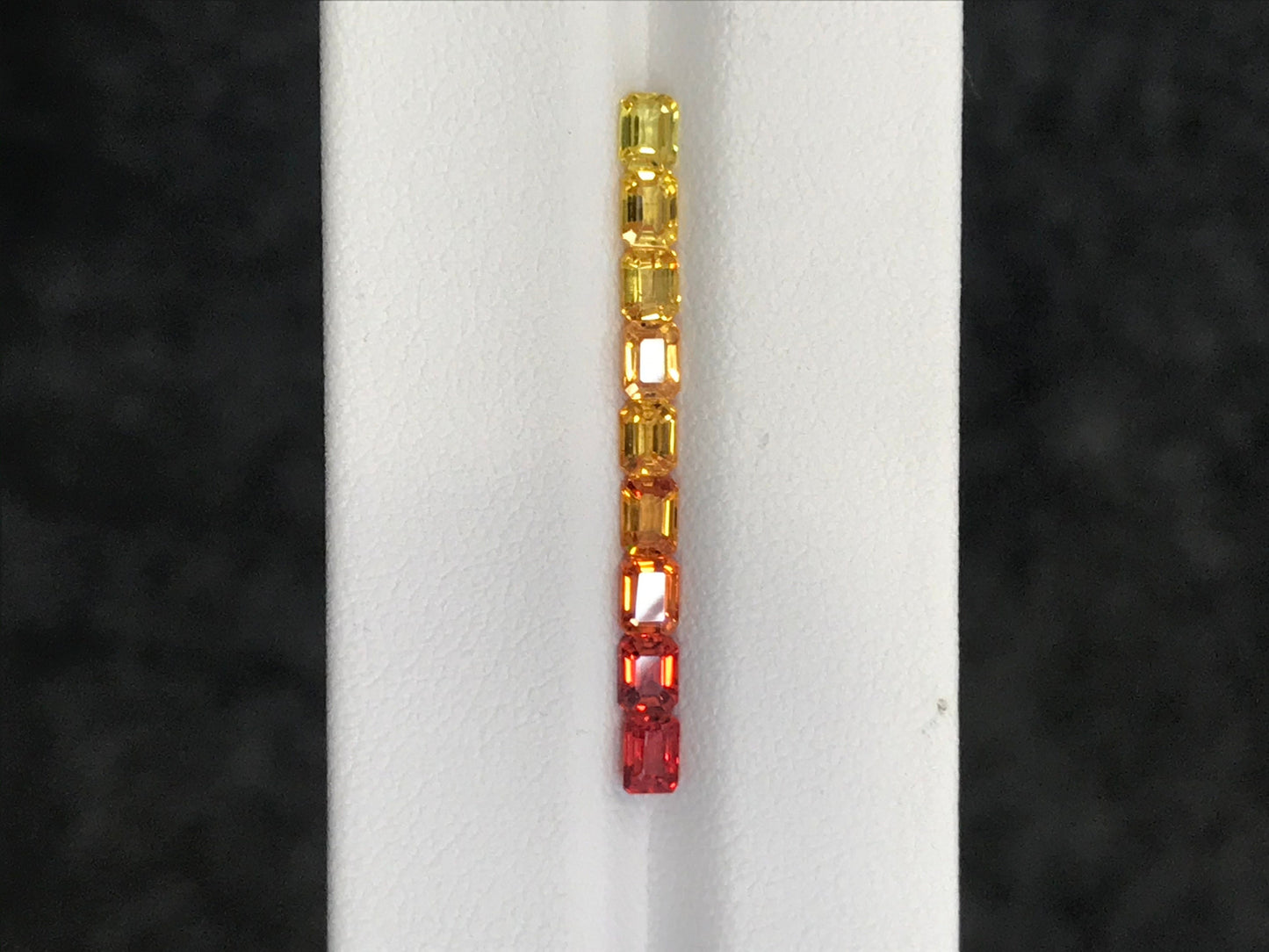 4x3mm Emerald cut Dark to Light Orange And Yellow Fancy sapphires Good Quality loose stones 1 ring Set Lot2