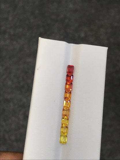 4x3mm orange-yellow sapphire emerald cut, photo 1