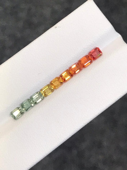 4x3mm orange-green sapphire gradient ring, photo 1