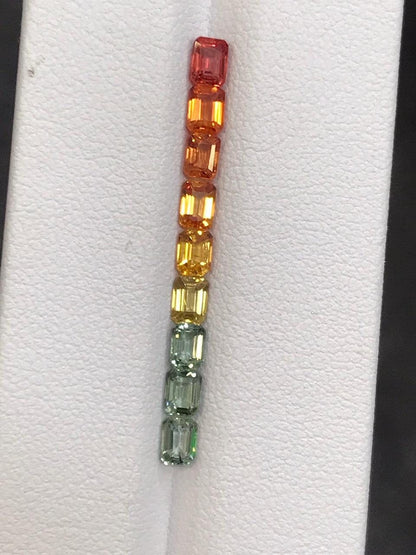 4x3mm orange-green sapphire gradient ring, photo 2
