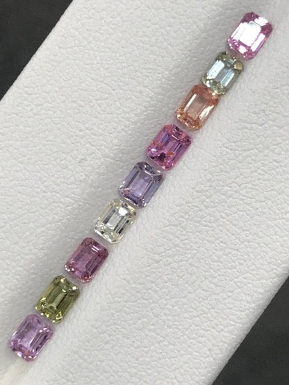 4x3mm unheated fancy sapphire emerald cut, photo 2
