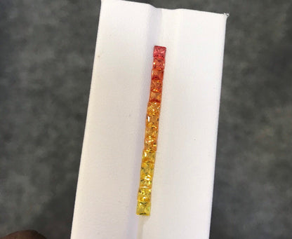 3mm yellow-orange sapphire princess set, photo 4