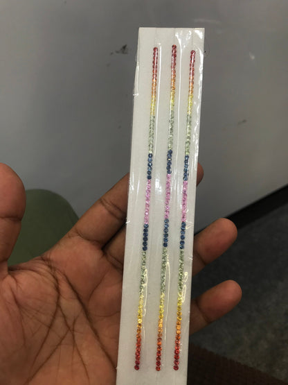 2.5mm rainbow sapphire bracelet set, 70pc, photo 1