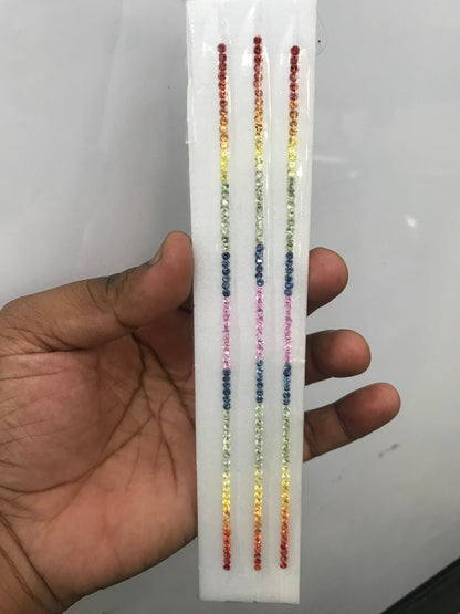2.5mm rainbow sapphire bracelet set, 70pc, photo 2