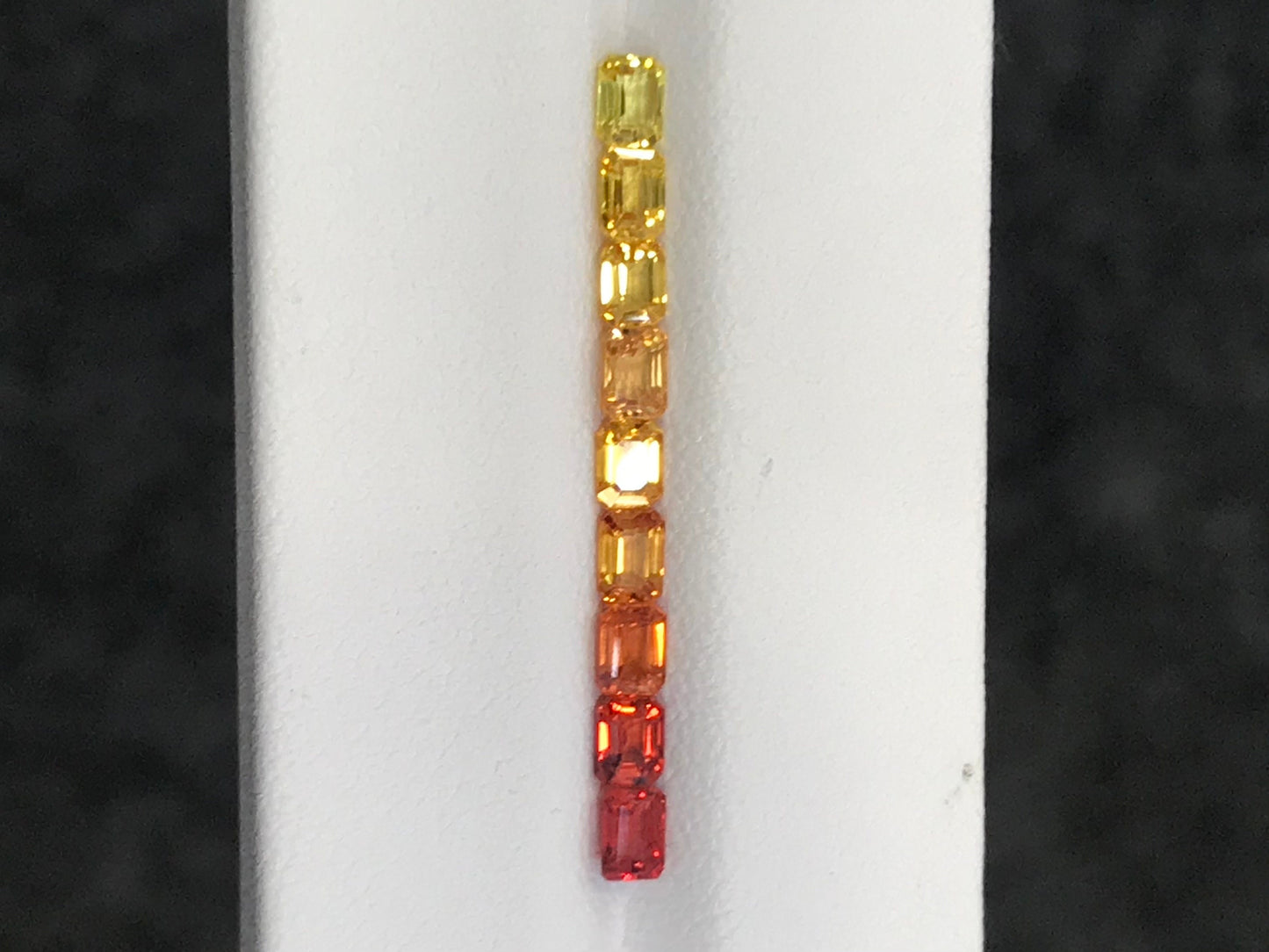 4x3mm Emerald cut Dark to Light Orange And Yellow Fancy sapphires Good Quality loose stones 1 ring Set Lot2