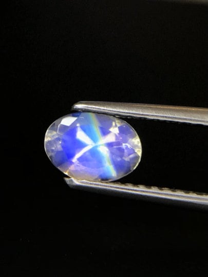 6.8x4.8mm rainbow moonstone oval gem, photo 3